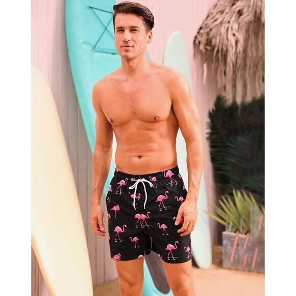 UNBRANDED -🎉HP x 3🎉 NWOT - M Sz Med Flamingo Board Shorts/Swim Trunks/Mesh Liner - Picture 10 of 14